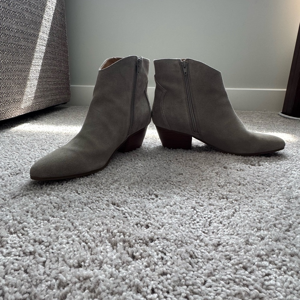 Nine West Gray Ankle Booties with Elastic Panels